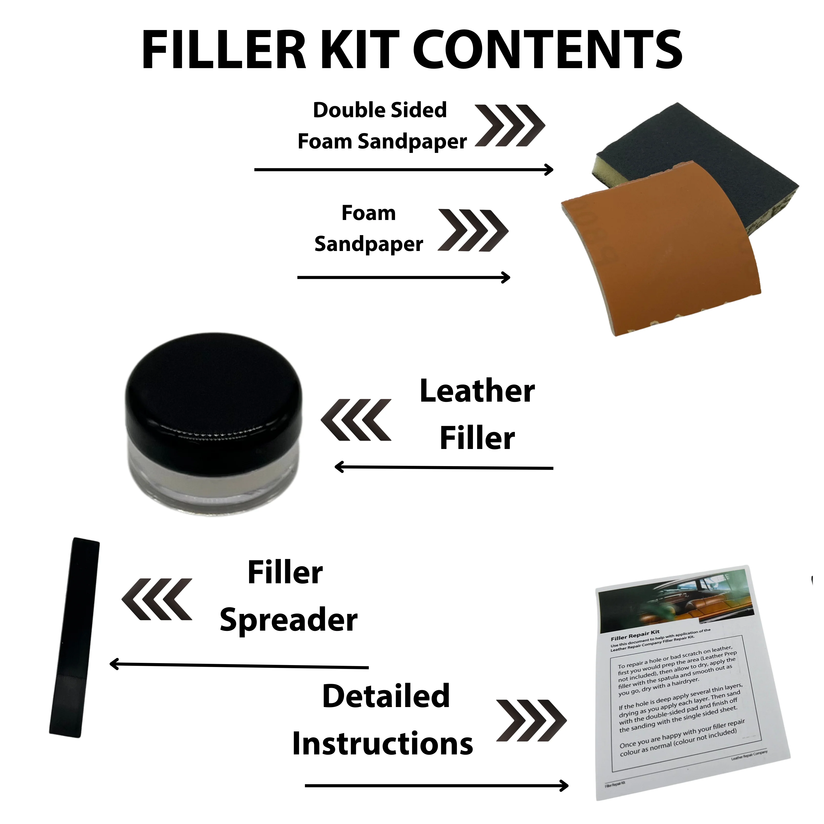 Leather Filler Kit, Crack Repair Compound LRCK11 - Image 3
